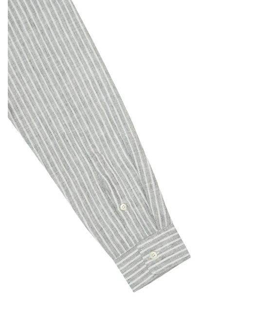 Frescobol Carioca Gray Telles Striped Button-Up Shirt for men