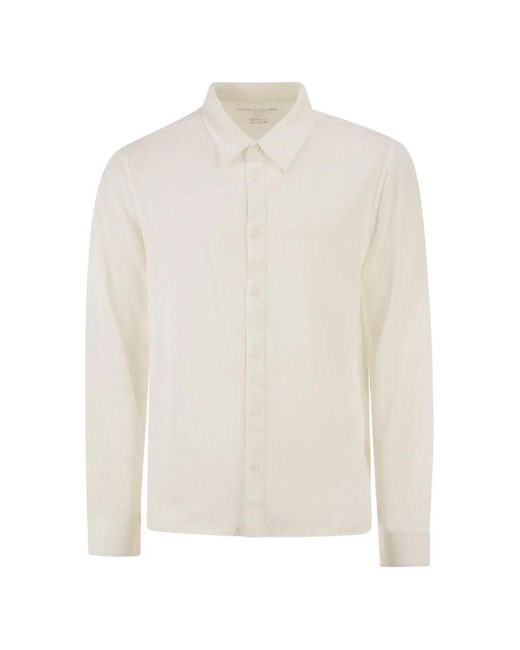 Majestic Filatures White Stretch-Linen Shirt for men