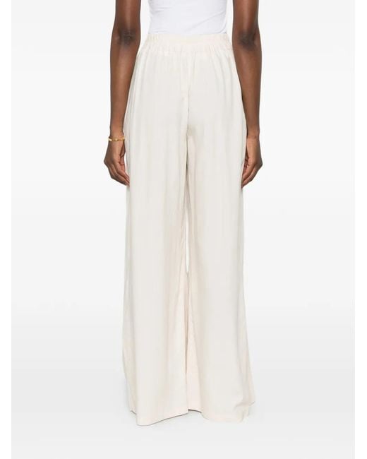 Marc Ellis White Pleated-Design Palazzo Pants
