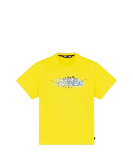 Iuter Yellow Swift Print-Detail Cotton T-Shirt for men