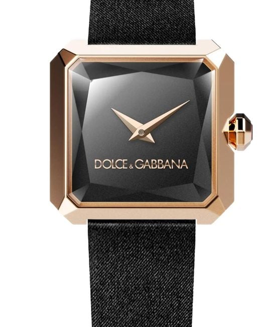 Dolce & Gabbana Black Montre Sofia En Or Rouge