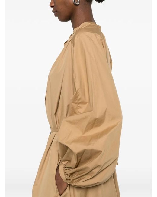Loulou de Saison Natural Gathered Sleeve Dress
