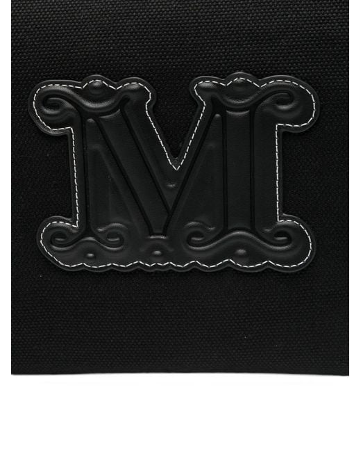 Max Mara Black Logo-Applique Shoulder Bag