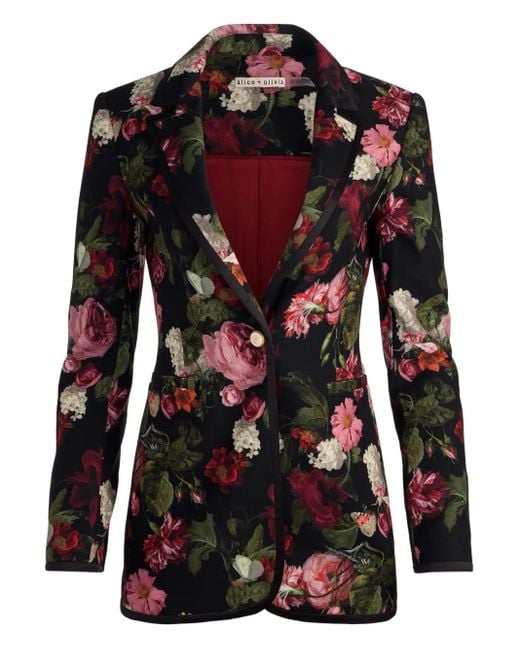 Blazer Breann À Fleurs Alice + Olivia en coloris Black