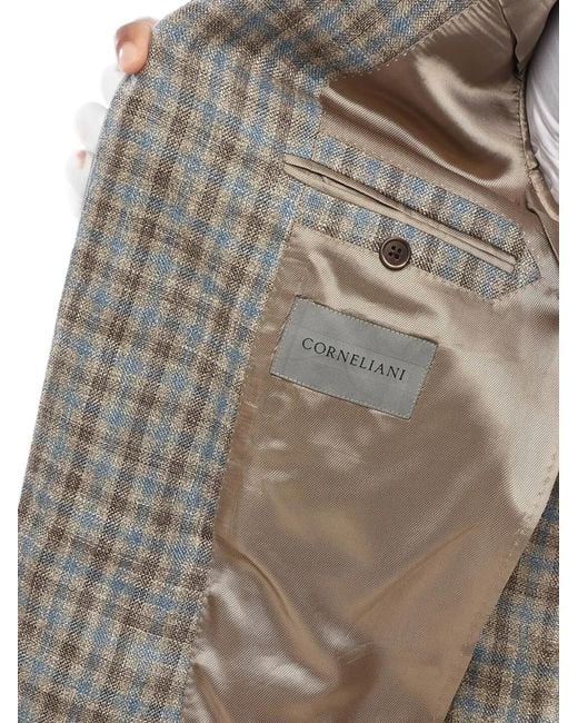 Corneliani Gray Gate Gingham-Pattern Blazer for men