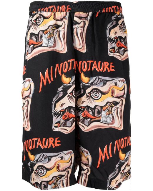 Endless Joy Black "Minotaure" Bermuda Shorts for men