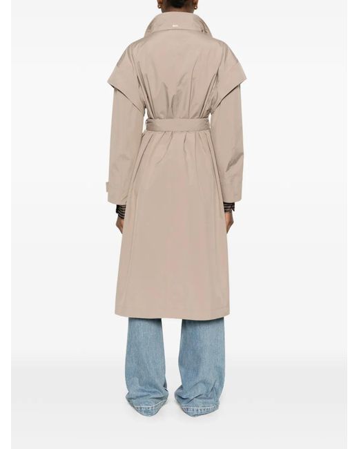 Herno Natural Double-Breasted Belted Coat