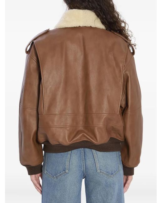 Saint Laurent Brown Bomber Jacket