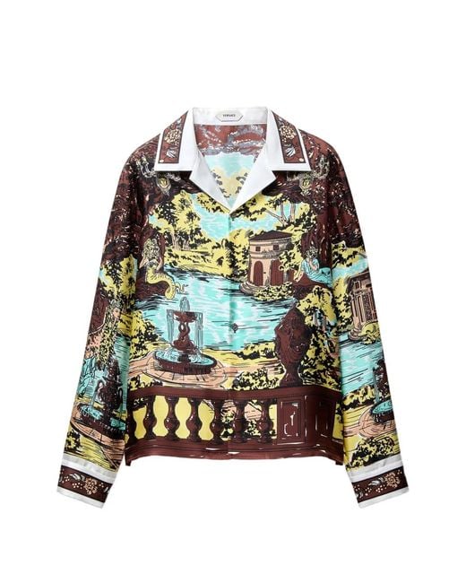 Camicia Slim di Versace in Green da Uomo