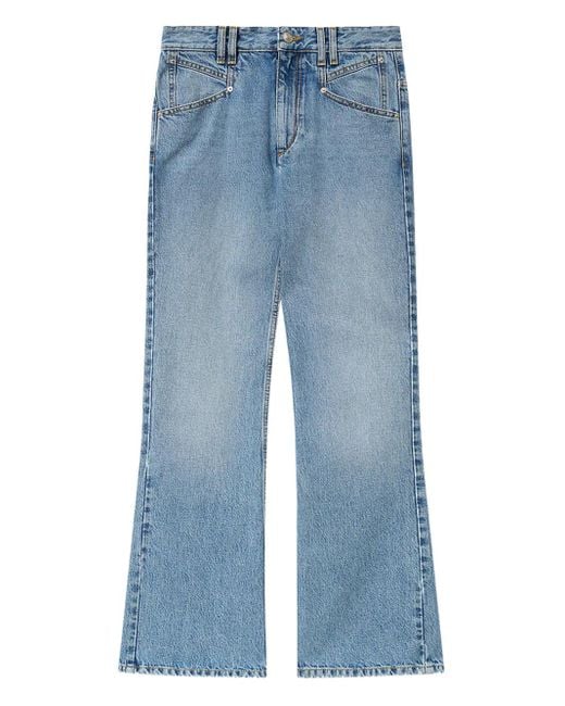 Isabel Marant Blue Belvia Pocket Flared Jeans