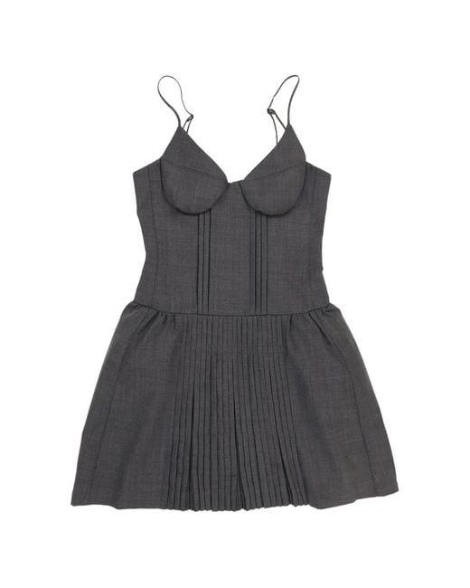 ShuShu/Tong Black Pleated Cupped Mini Dress