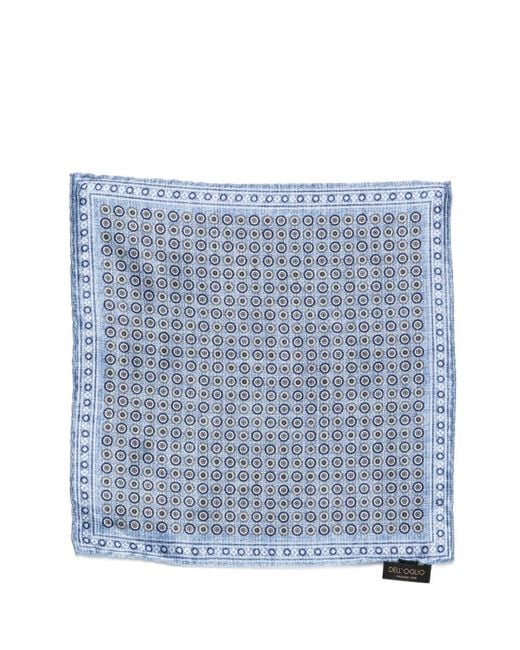 Dell'Oglio Blue Geometric-Print Scarf for men
