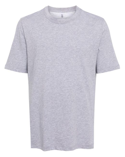 Brunello Cucinelli Gray Crew-neck Cotton T-shirt for men