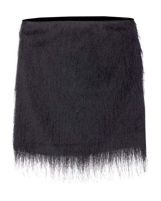 Twinset Black Fringed Mini Skirt