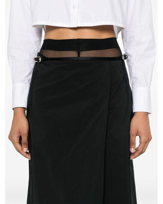 Givenchy Black Voyou Taffeta Wrap Skirt