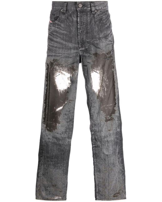 DIESEL D-Macs Wide-Leg-Jeans in Gray für Herren