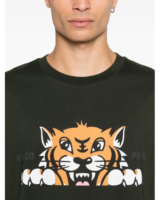 KENZO T-Shirt mit Tiger-Grafik in Black für Herren