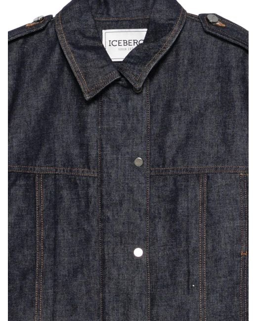 Iceberg Blue Button Denim Jacket