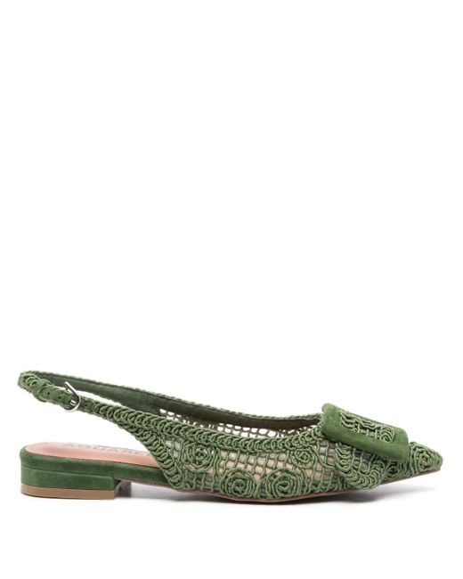 Bibi Lou Green Dalila Slingback Ballerina Shoes