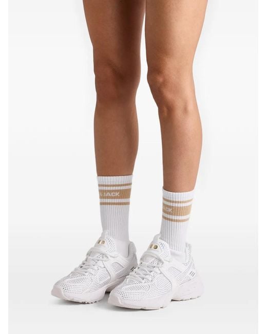 HIDE & JACK White Crystal Embellished Sneakers