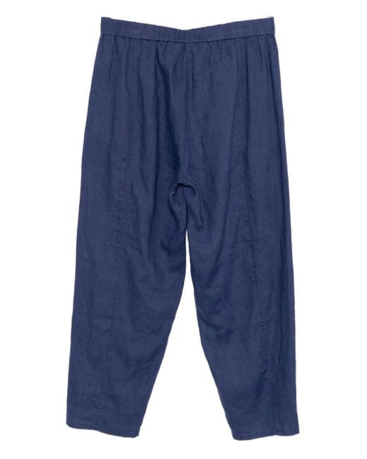 Eileen Fisher Blue Pleated Tapered Trousers