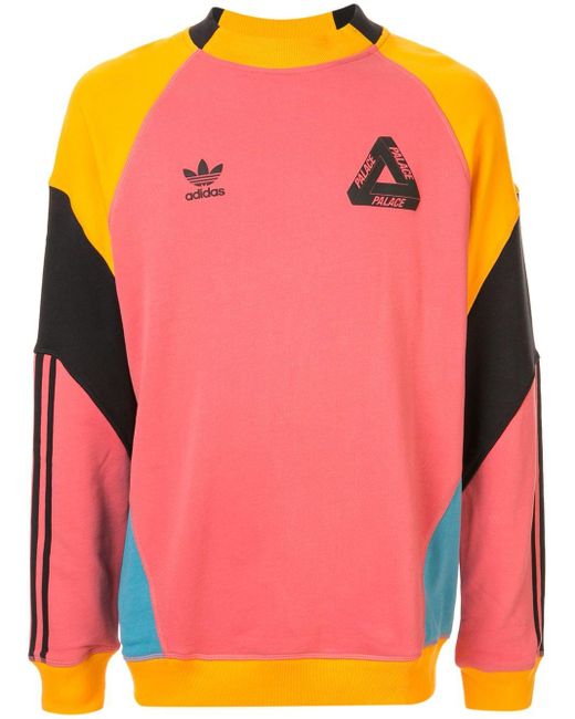 Palace Pink X Adidas Crew Neck Sweatshirt for men