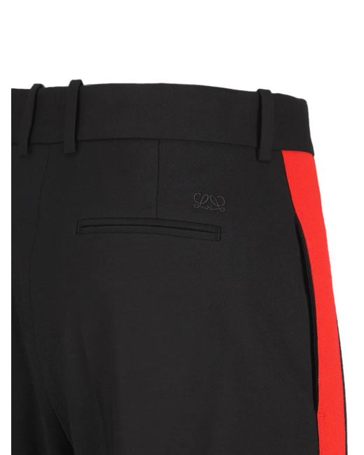 Loewe Black Side-Stripe Pressed-Crease Trousers