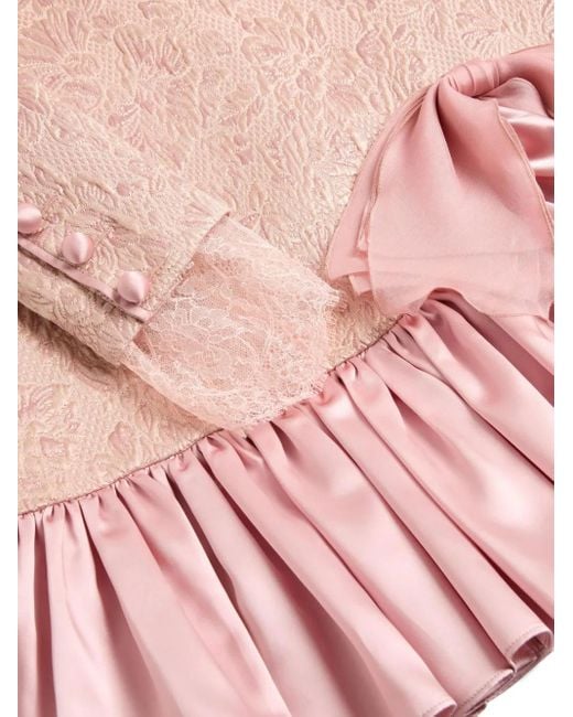 Valentino Garavani Pink Floral Matelassé Short Dress