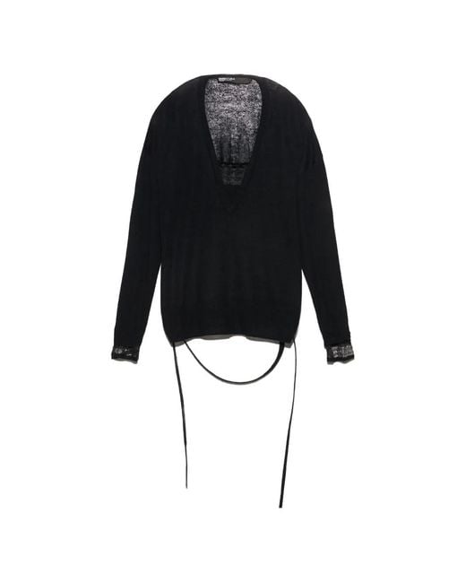Bimba Y Lola Black Wool Sweater With V-Neck