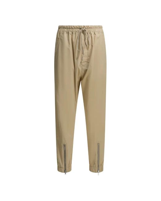 Rick Owens Natural Zip-Detail Drawstring-Waist Trousers