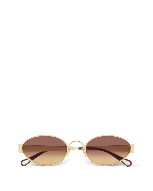 Chloé Brown Oval-Frame Sunglasses