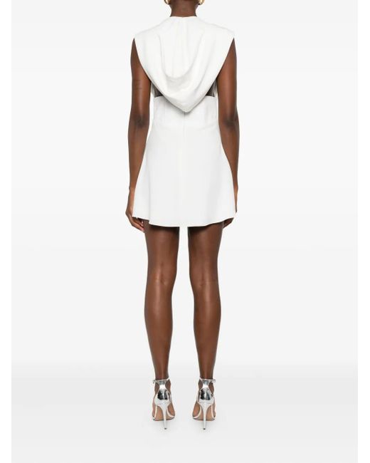 Vestiaire d'un Oiseau Libre Mouwloze Midi-Jurk Met V-Hals in het White