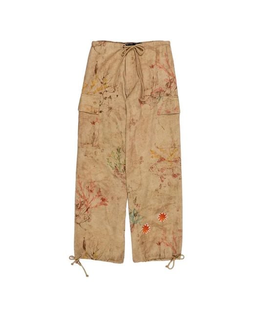 Bimba Y Lola Natural Floral Cargo Trousers