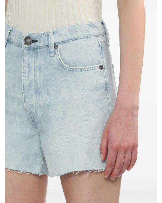 Rag & Bone Blue Jeans-Shorts im Distressed-Look