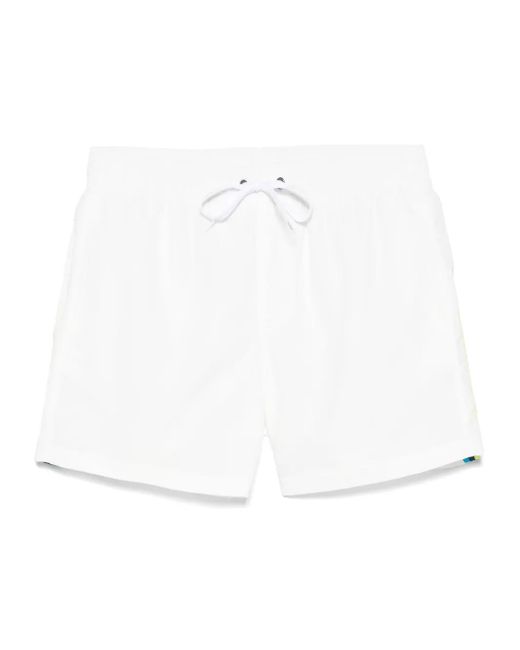 Short De Bain À Détails De Rayures Sundek pour homme en coloris White