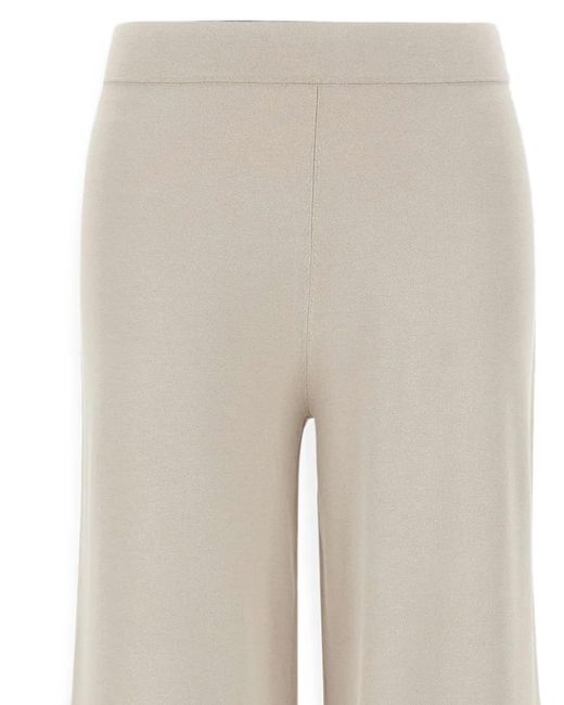 Kangra White Ribbed-Edge Palazzo Pants