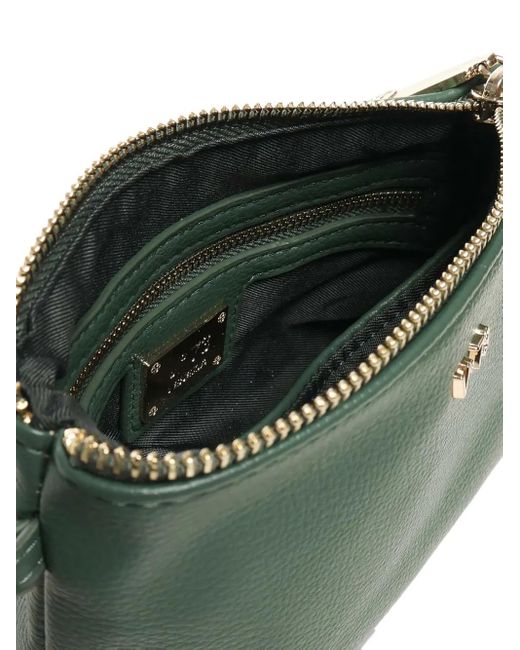 V73 Green Logo-Lettering Clutch Bag