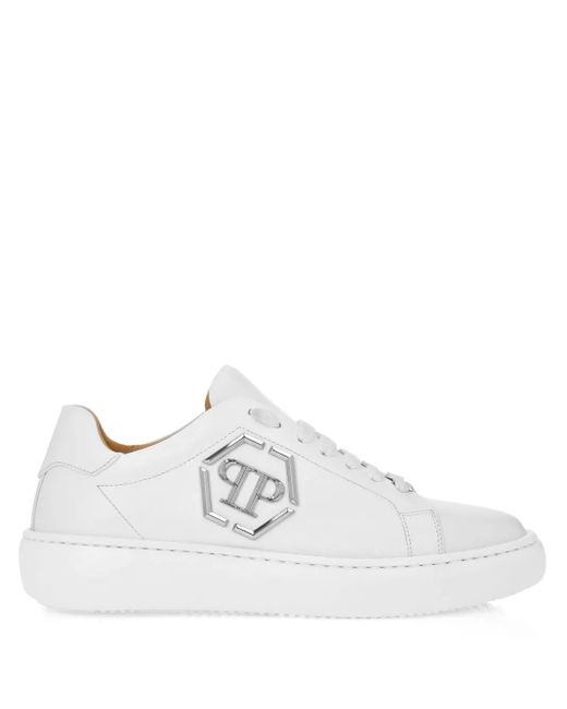 Philipp Plein White Hexagon Low-Top Sneakers for men
