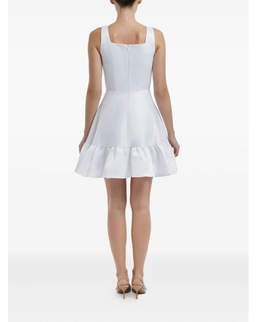 POST MERIDIEM White Ruffle-Hem Mini Dress