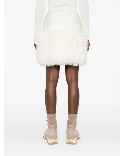 Moncler Natural Fluffy-Trim Skirt