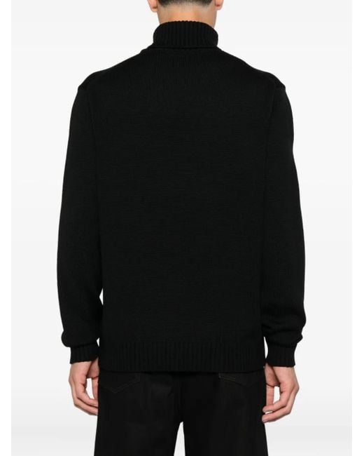 Jersey de lana con cuello alto Zanone de hombre de color Black