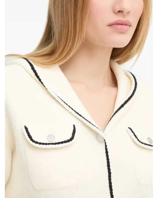 Theory Natural Piped-Trim Cardigan