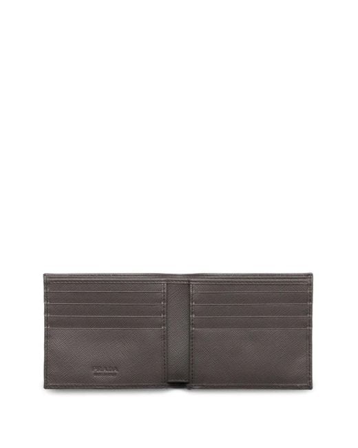 Prada Gray Textured Bifold Wallet for men