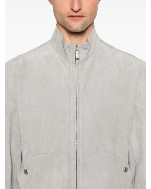 Eleventy Gray Suede Jacket for men