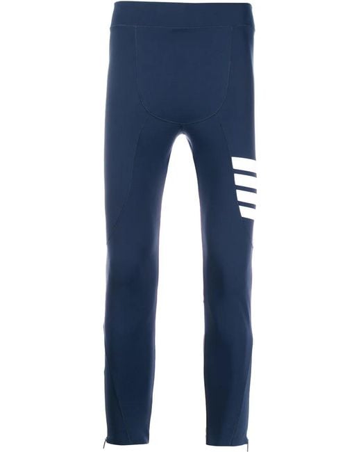 Thom Browne Blue Lightweight Compression Tech 4-Bar Tights for men