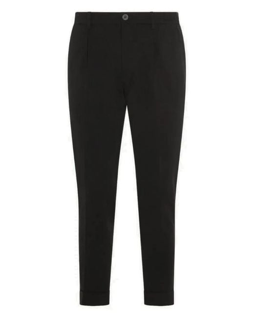 GTA IL PANTALONE Black Pleated Straight-Leg Trousers for men