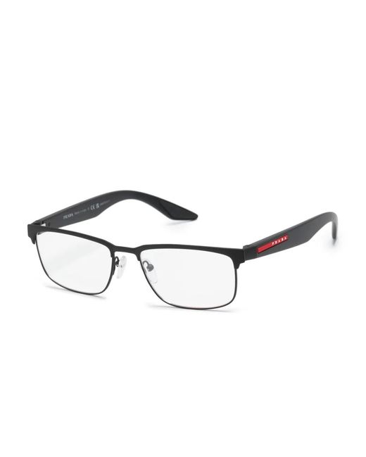 Prada Black Rectangle-Frame Glasses for men