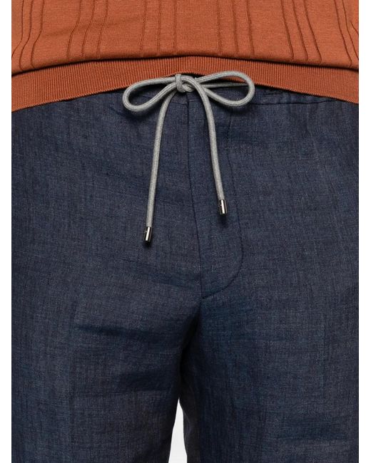 Corneliani Blue Drawstring Trousers for men