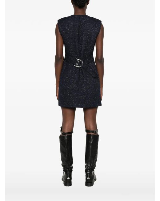 Maje Blue Button-Up Mini Dress