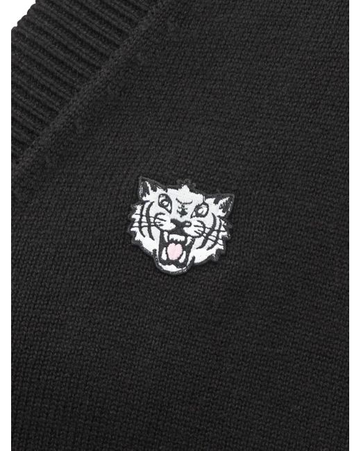 Cardigan Happy Tiger Con Ricamo di KENZO in Black da Uomo